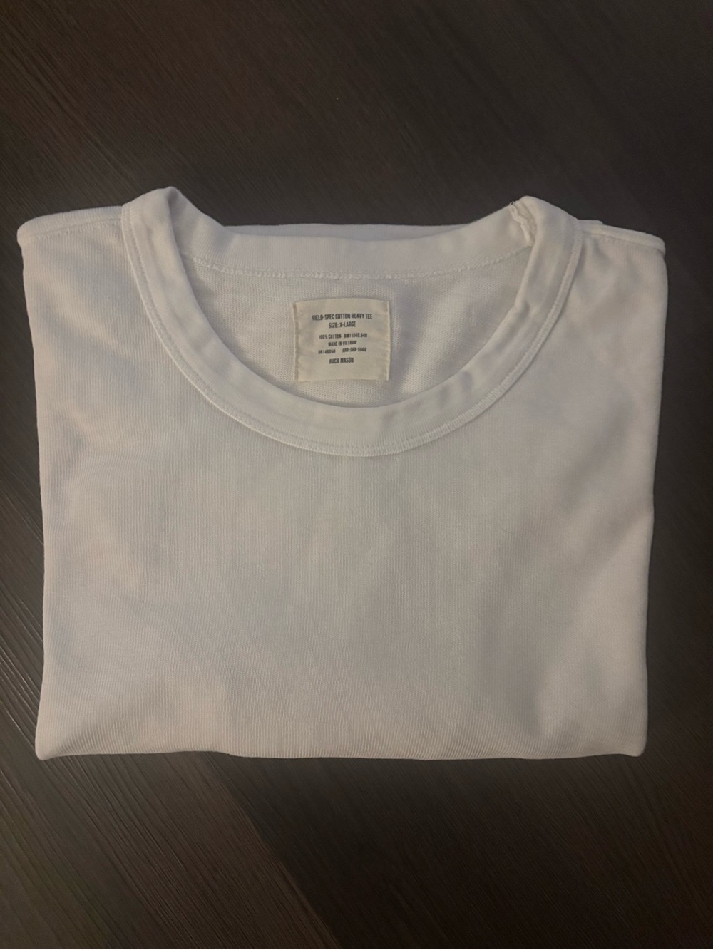 Buck Mason Men’s Field-Spec Heavy 100% Cotton Tee in White Sz XL